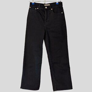 Madewell Slim Wide Leg Crop Jeans Black Size 26 High Rise Minimalist Everyday